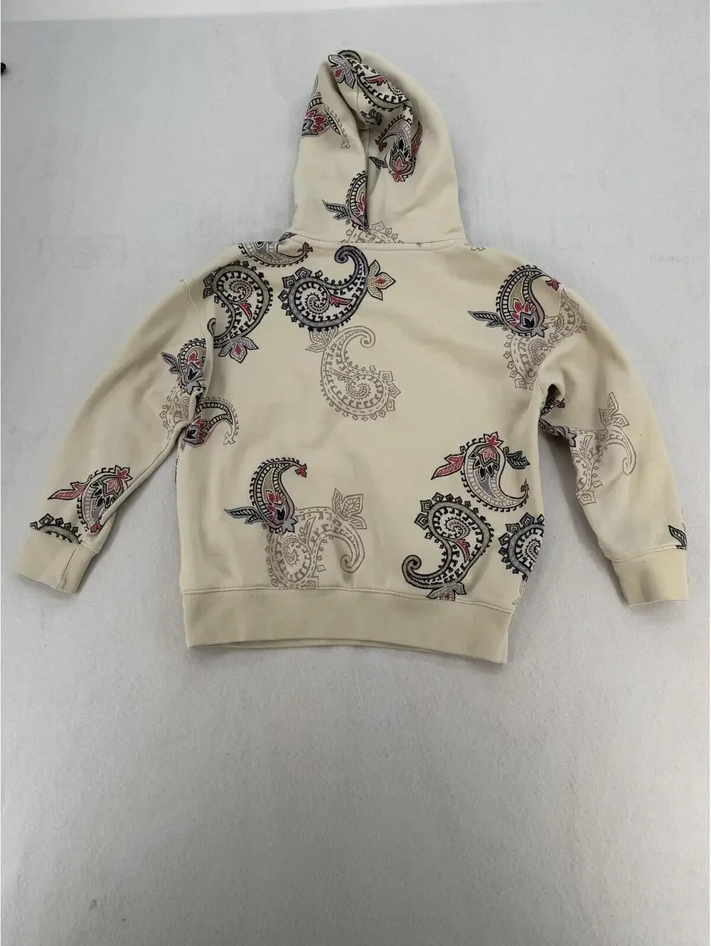 90s GAP‎ Hoodie Teen 8 Cream Paisley Vintage Streetwear
